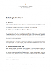 Die Haftung des Privatpiloten